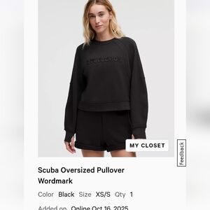 NWOT lululemon Scuba Oversized Pullover Wordmark